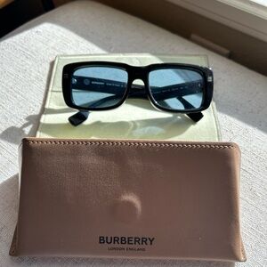 Burberry Black Frames with Blue-Tinted Lenses